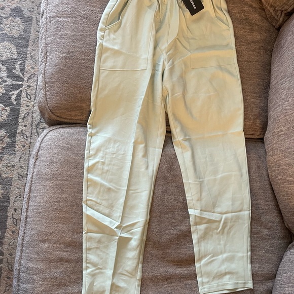 Mint green Paper bag trouser pants. Great for work or a night out. - Picture 4 of 5
